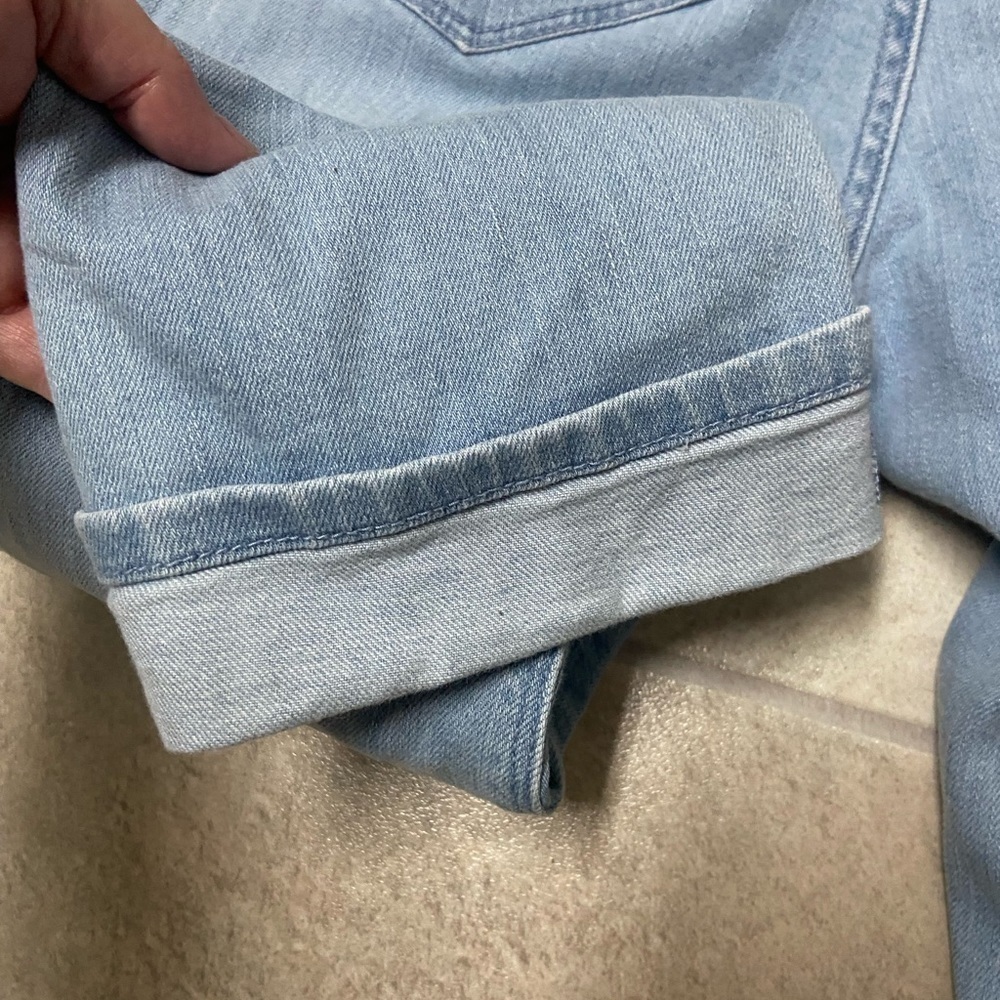 J. Jill Light Blue Wash Cuffed Authentic Fit Cropped Jeans - Picture 6 of 11